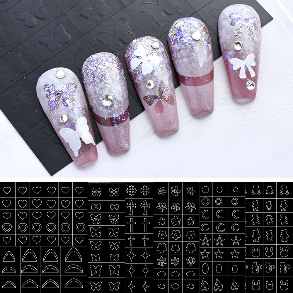 Manicure Accessories Salon Supply Nail Stamping Stickers Fun Prints Decals Nail Art Airbrush Stencils Nail Art Template