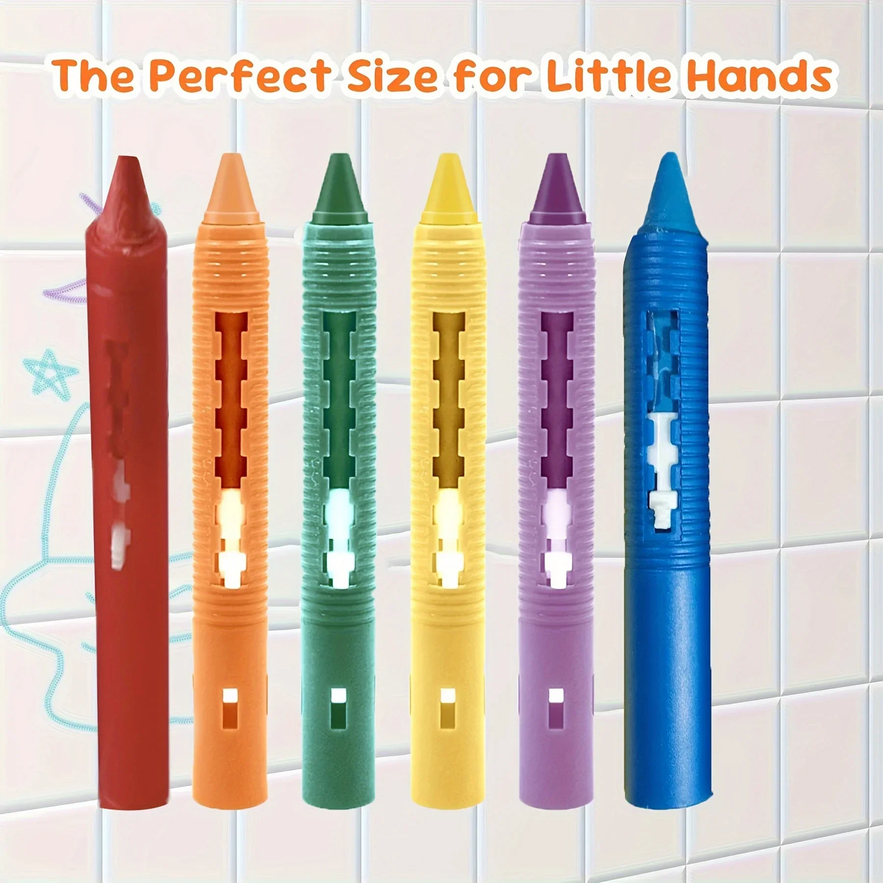 Washable Bath Crayons Set - Colorful, Easy-Clean Bathtub Markers for Youngsters, Fun Shower Art & Crafts