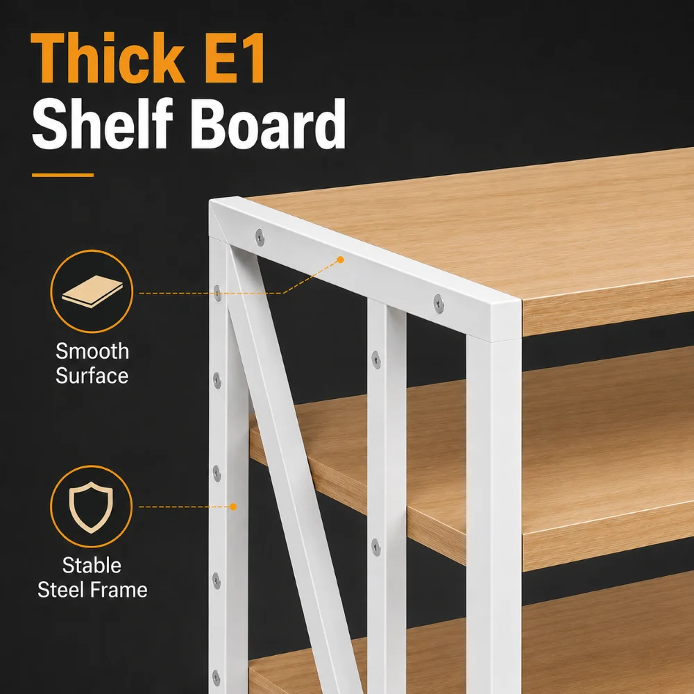 2-3 Tier Audio Rack Steel Frame Media Bracket 18mm Thick E1 Panels Amplifiers Stand with Wheels For Amp Home Theather Storage DJ