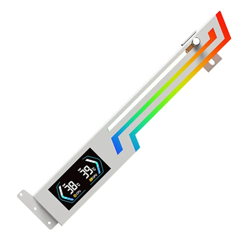 A76F-Soporte de tarjeta gráfica con pantalla de temperatura ARGB 5V 3PIN Soporte VGA para tarjeta gráfica de computadora