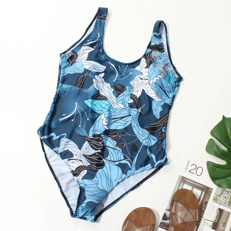 One Piece Swimsuit 2023 Floral Printed Big Size Swimwear Swimming Suit for Women Sexy Bathing Suit Women