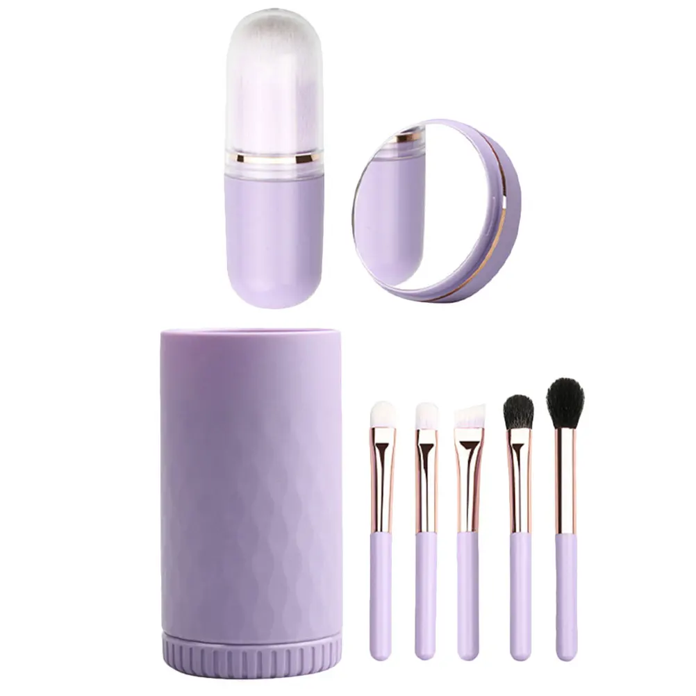 

Makeup Brush Set Professional Thick Aluminum Tube Round H Travel Beauty Tools Women Portable Practical Cosmetics Brushes