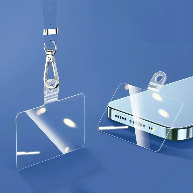 Transparent Phone Lanyard Patch Universal Phone Tether Replacement Plastic Phone strap Tether Tab Phone Case Back Pad Gaskets