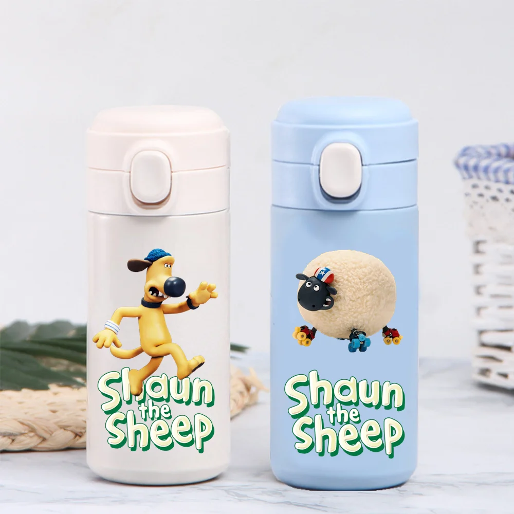 Shaun The Sheep Stainless Steel Water Cup Vacuum Thermos Cup Travel Portable Cartoon Children Drinking Cup Sports Water Botle