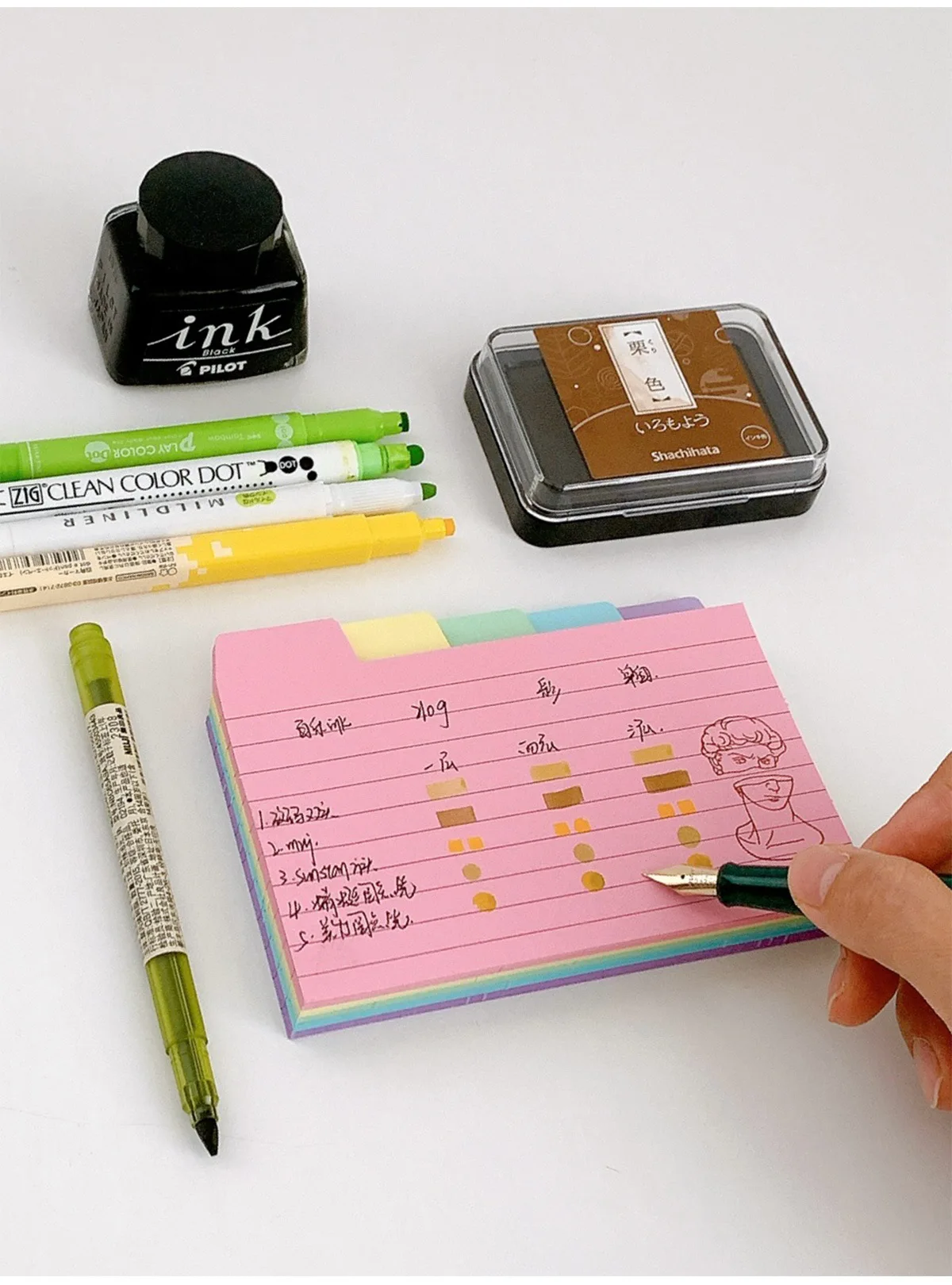 50 Stück Index-Etikettenpapier mit Laschen – 5 Farben, 7,6 x 12,5 cm (2,99 x 4,92 Zoll), 220 g/m2 dick, doppelseitig beschreibbar für einfaches Sortieren – Detail 2