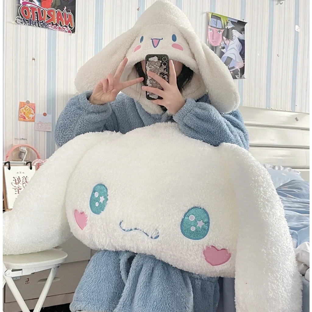 

Cute Cinnamoroll Plush Toy Stuffed Anime Furry Plushies Kawaii Japanese Style Comfortable Back Cushion Christmas Gift