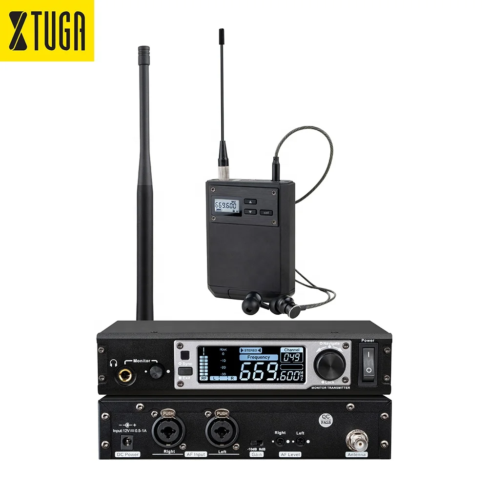 TLF Xtuga IEM720 Профессиональная система-вкладыш UHF Металлические беспроводные стереонаушники