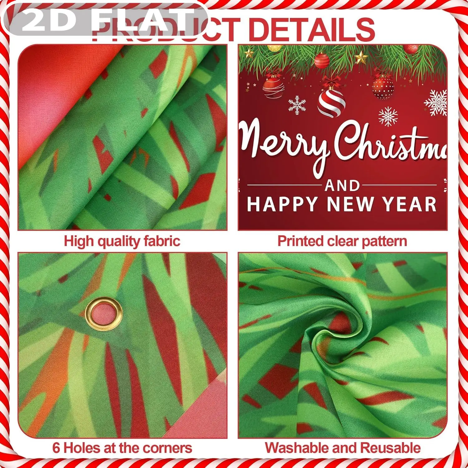 1pc Christmas Garage Door Banner 13X 6Ft Durable Polyester, Xmas Ball Garage Banner Backdrop Red Merry Christmas Hanging Garages