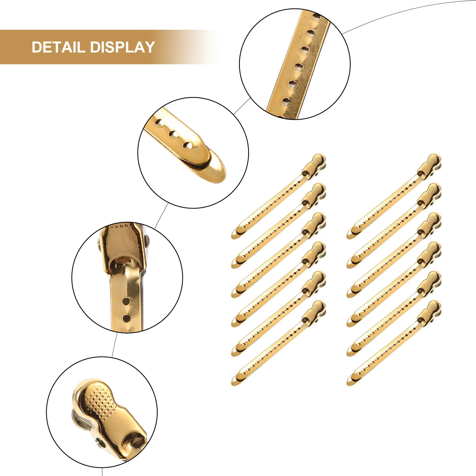 

12pcs 9.5Cm Golden Duckbill Hair Clips Stainless Steel Section Clips For Hair Coloring Washing Tools Salon Use