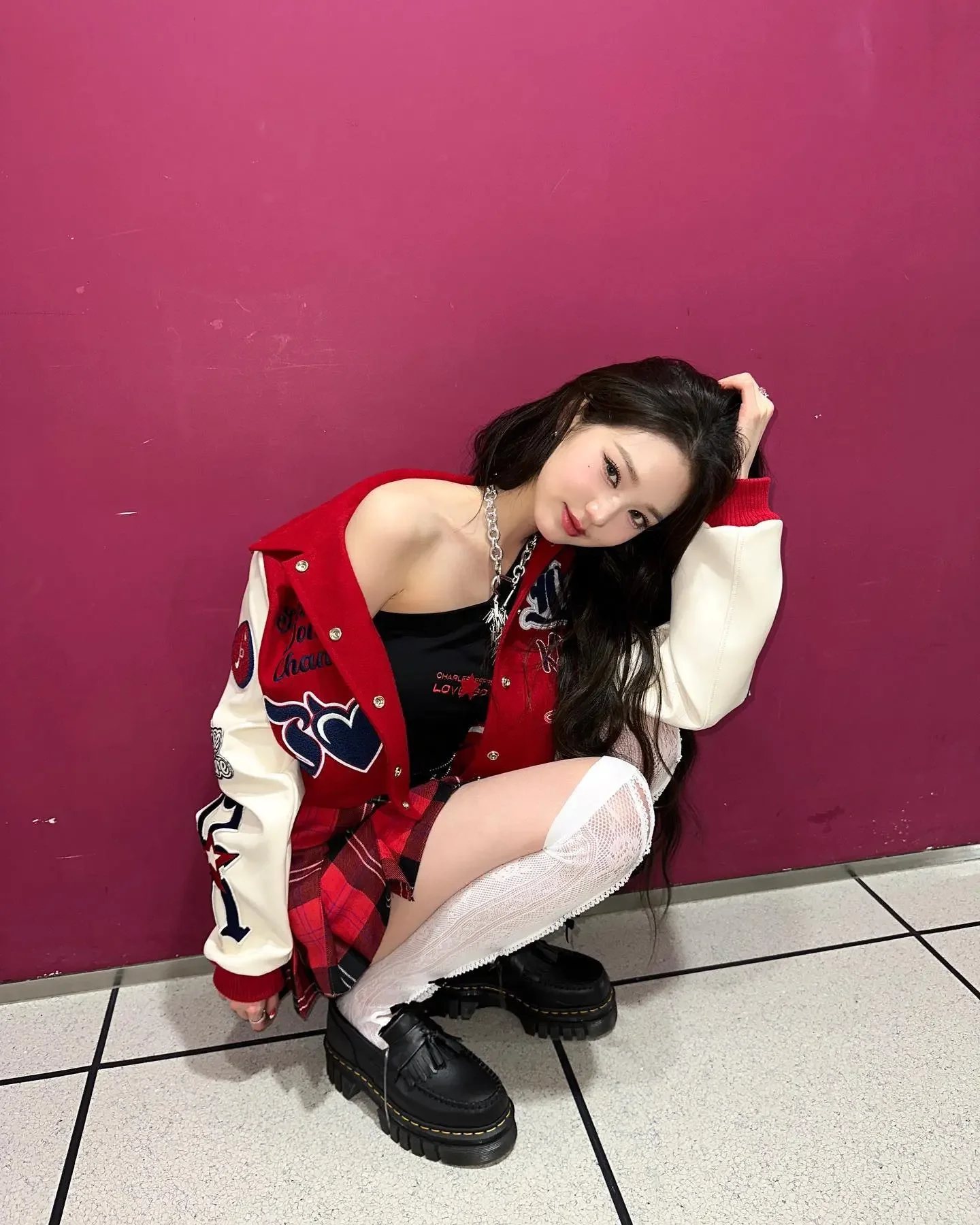 Korean Ive K-pop Stage Outfit Women Concert Outfits Hip-Hop Street Dancewear Performance Costume Baseball Jacket Loose