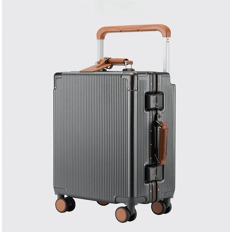 

2025 New Pure PC Wide Pull Rod Aluminum Frame Lage Bag Password Boarding Travel Suitcase for Men And Women Agoneir