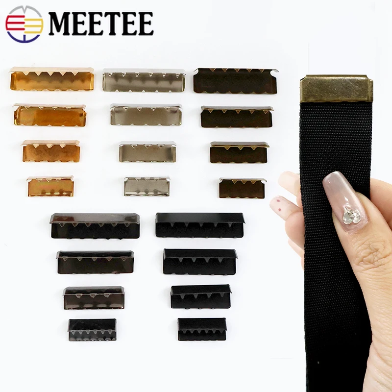 

10/30/50Pcs Metal Tail Clip Buckle For Webbing Zipper Buckles Bag Strap Leather End Stopper Clasp DIY Hardware Accessories