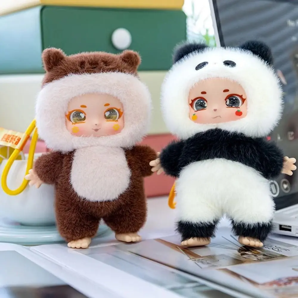 

Vinyl Face Animal Plush Toy Anime Figure Scarf Animal Vinyl Doll Plush Keychain Soft Collection Action Figure Plush Toy Keyring