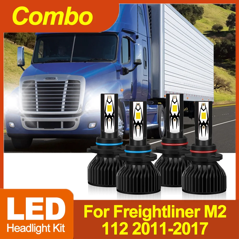 

Для Freightliner M2 112 2011-2017 2/4 шт. светодиодные фары 9005 9006 дальнего и ближнего света 3570 CSP внутренний привод автоматические лампочки