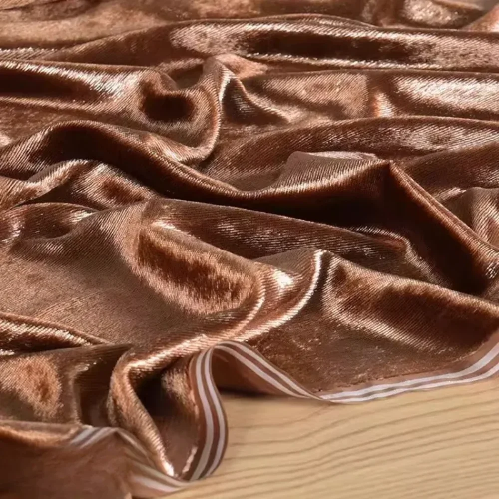

Тканая блестящая золотая бархатная ткань для блестящего корейского велюрового платья Дизайнерская модная одежда Ткани для шитья своими руками на метр ткани