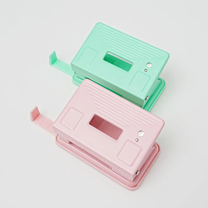 Macaron Loose-leaf Book Puncher Metal Medium-sized Double-hole Punching Machine 6mm Student A4 Paper Punching Machine