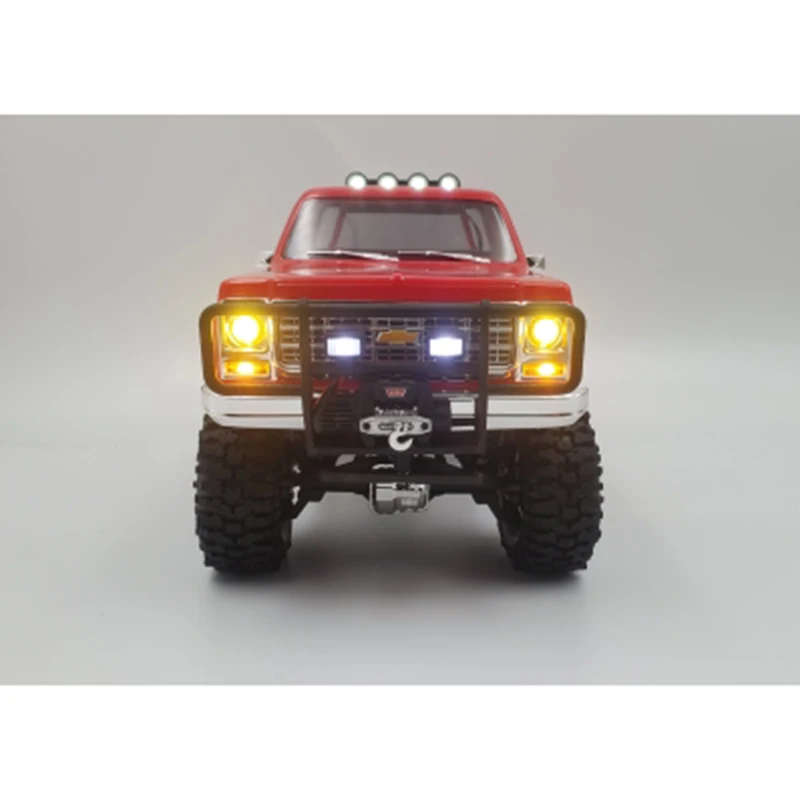 TRX4M Climbing Car LED Front and Rear Lights Roof Round Light for 1/18 RC Crawler Car Traxxas TRX4-M Chevrolet K10 Upgrade