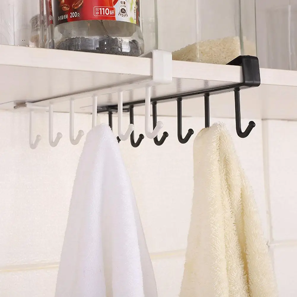 Plastic Hook Kitchen Cabinet Door Hanging Rack Multifunction Shovel Household Sundries Organizer Accessories Storage Towel U4v9