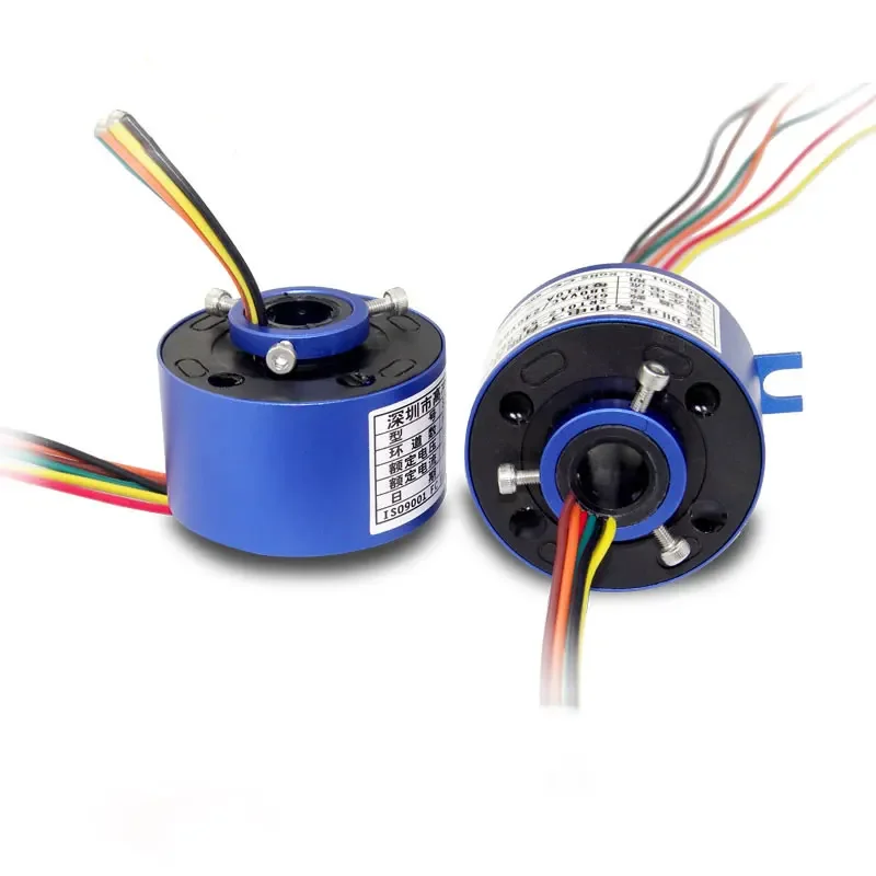 Conductive slip ring through hole 12.7mm 25.4mm 6-way 10A slip ring brush collector ring