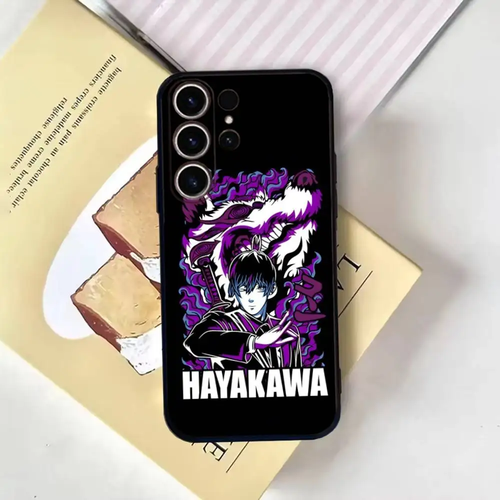 حافظة هاتف C-ChainsawS M-Man Aki Hayakawa لهاتف SamsungS25,24,21,22,23,30,Ultra,20,Plus,Fe,Lite,not,10,9,غطاء أسود ناعم #2