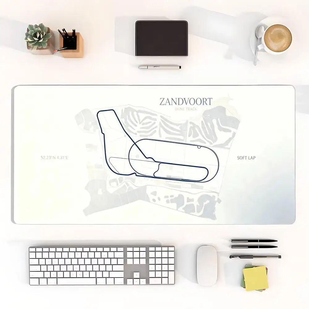 Vintage Old Parchment Race Track Map Print Table Mat Large Size For Student Laptop Daily Learning Game Card Pad