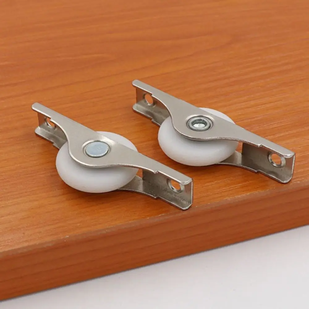 Portable Nylon Barn Door Rollers Iron Black Sliding Door Bottom Pulley Silver Sliding Door Track Wheel Worker