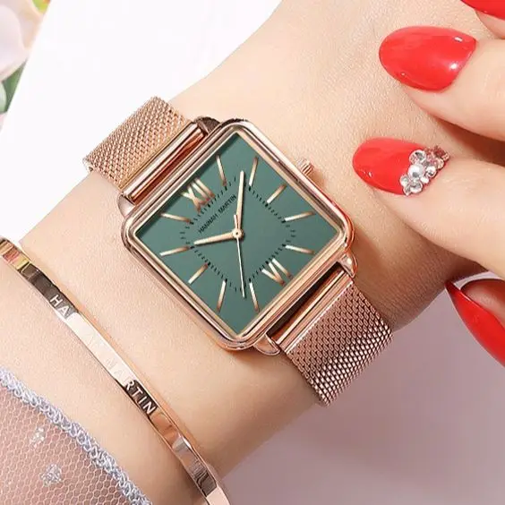 

Hannah Martin Watch For Women Square Design Waterproof Luminous Women's Watches Quartz Wristwatch HM-1082 Relogio Feminino