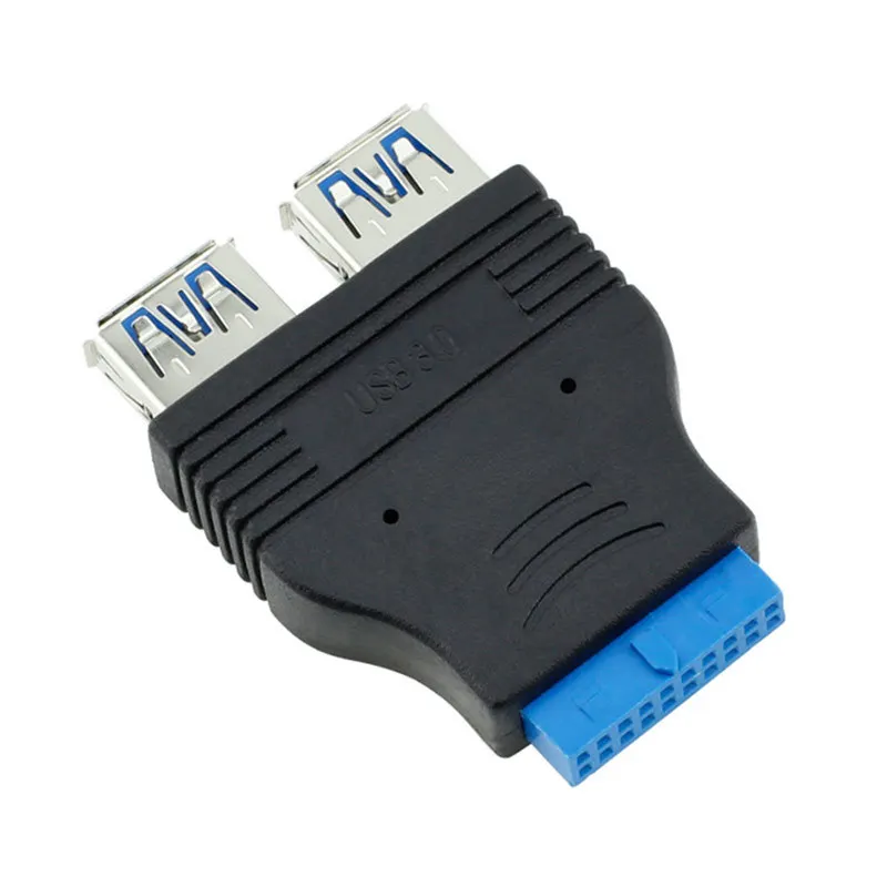 Desktop Computer Mainboard 20 Pin to Dual USB3.0 Converter 19 PIN Female to USB Female Motherboard Extender Adapter Cable Splitt