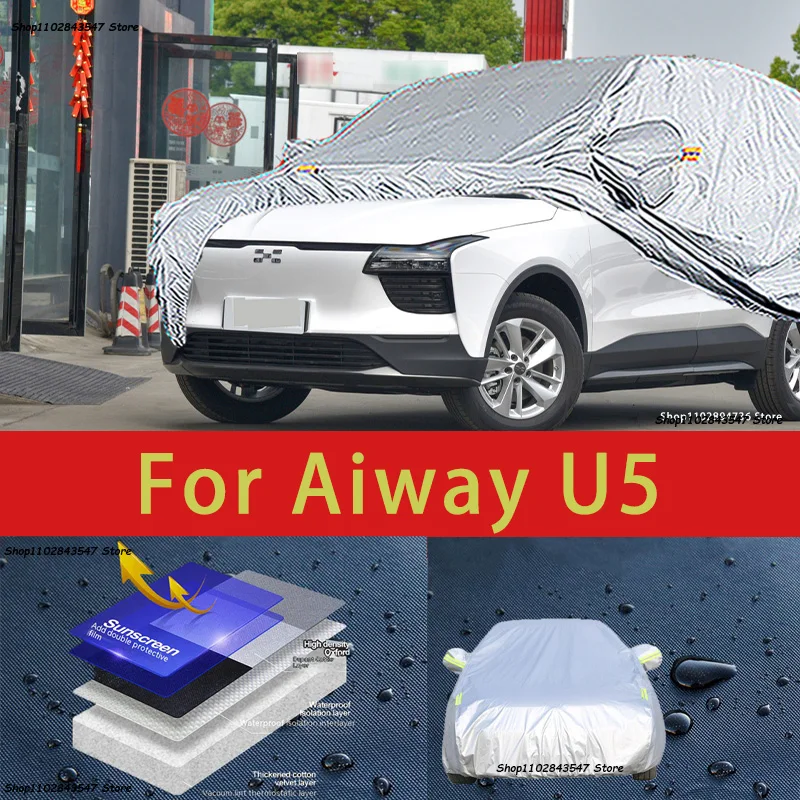 For AIWAYS U5 Car protective cover, sun protection, cooling protection, car clothing, car paint protection auto cover