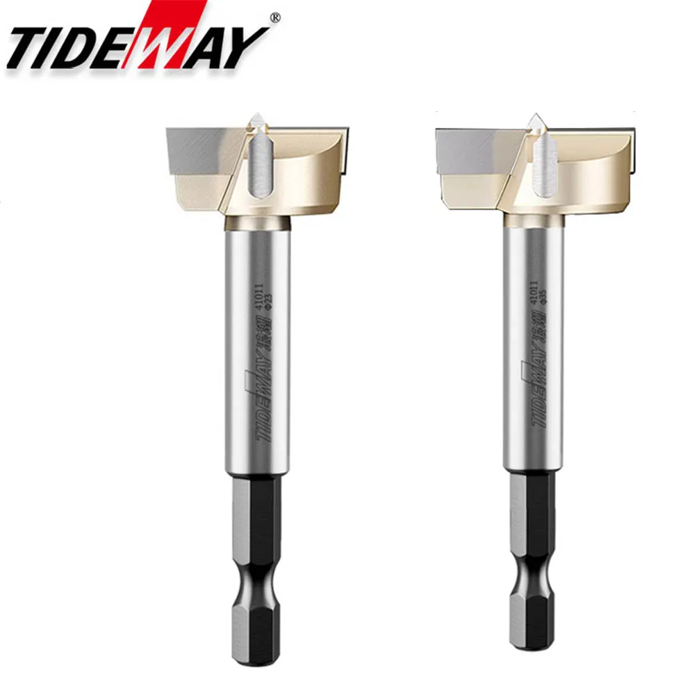 Tideway Forstner Drill Bits Tips Hexagonal Shank Woodworking Tools Self Centering Tungsten Carbide Hole Saw Cutter