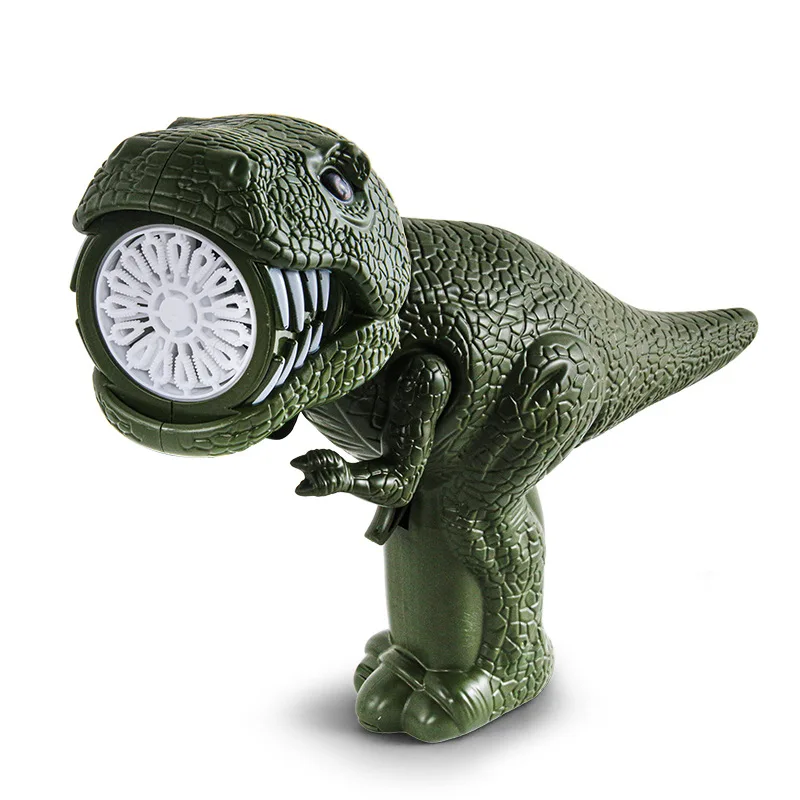 Pistolet à bulles électrique multi-trous pour enfants, jouet amusant de dinosaure de dessin animé, entièrement automatique, machine à bulles d'extérieur (sans bulle d'eau)