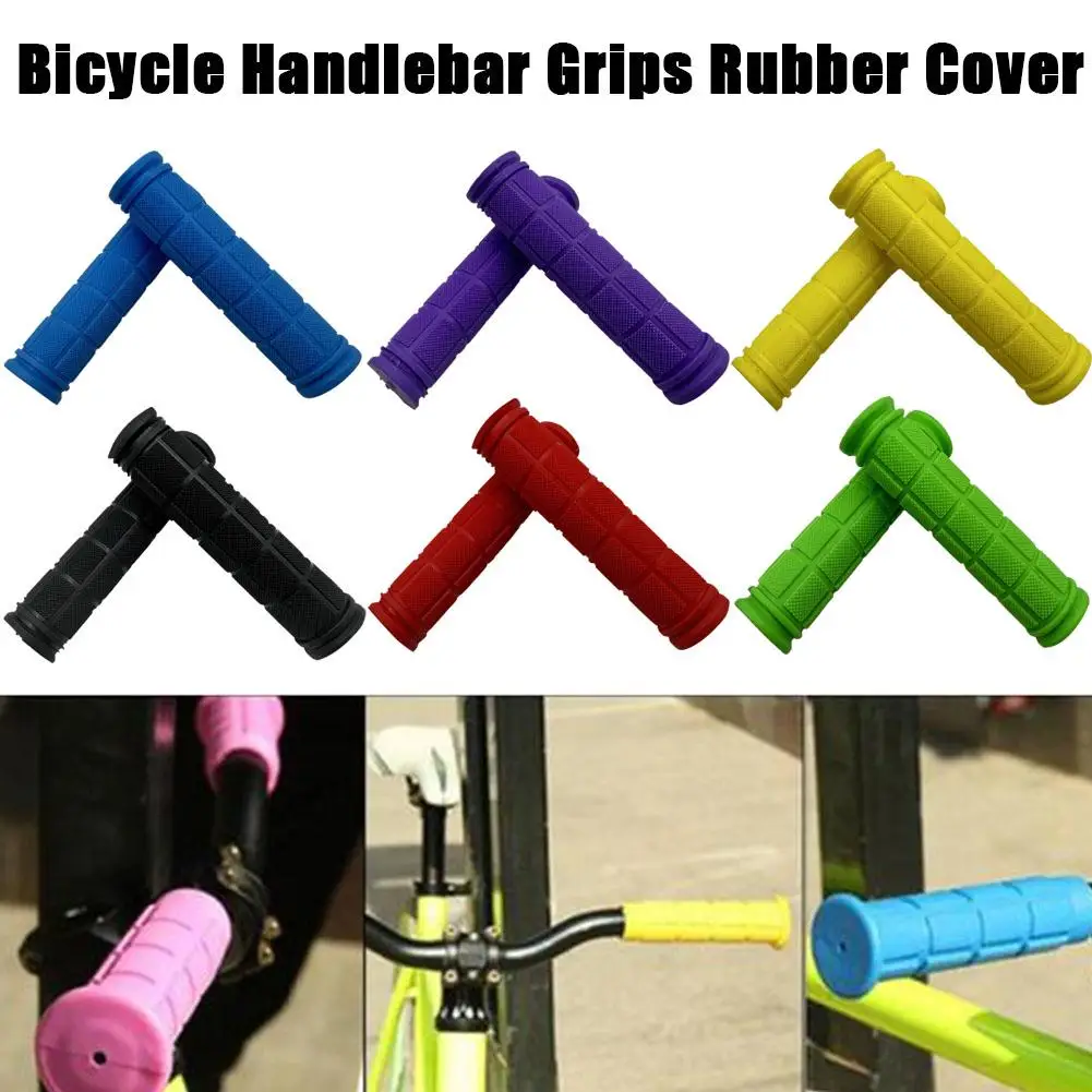 1PAIR Bicycle Rubber Grips High-quality Rubber Anti-Slip MTB Comfortable Accessories Absorption Shock Mountain E5P3