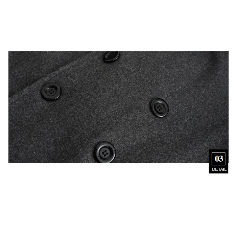 Luxury Tweed Coat Men Autumn Winter Overcoat Mid-length Windbreaker Double-breasted Slim Lapel Jacket Outerwear Men Clothing New