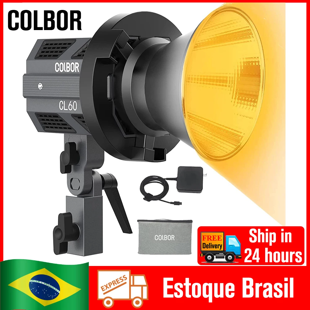 (DO Brasil) COLBOR CL60 65W Cob Light Bi-color Bowens Mount Portable Video Light Studio Light For Filmmakers Photos