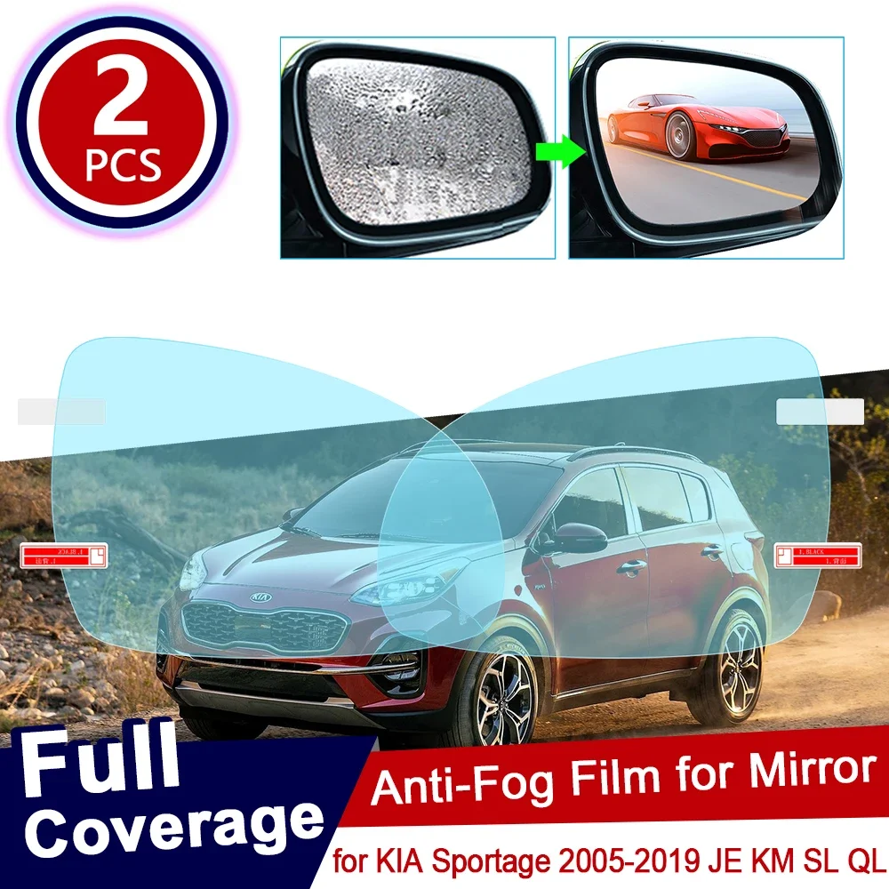 for KIA Sportage 2005~2019 JE KM SL QL Car Rearview Mirror Protective Film Anti Dazzle Waterproof Rainproof Anti Fog Car Sticker