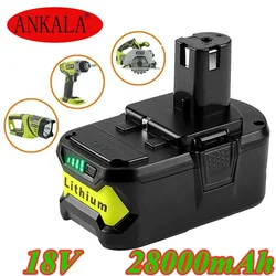 Akumulator litowo-jonowy o dużej pojemności 18 V 28000 mAh do Ryobi Hot P108 RB18L40 Akumulator do elektronarzędzi Ryobi ONE