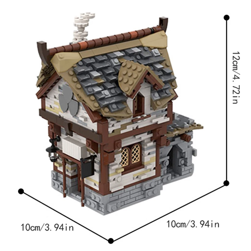 1087PCS MOC Taverne in Stile Medievale Building Blocks Set Città Street View Modello di Architettura Modulare FAI DA TE Assemblare Giocattoli Regalo Del Capretto