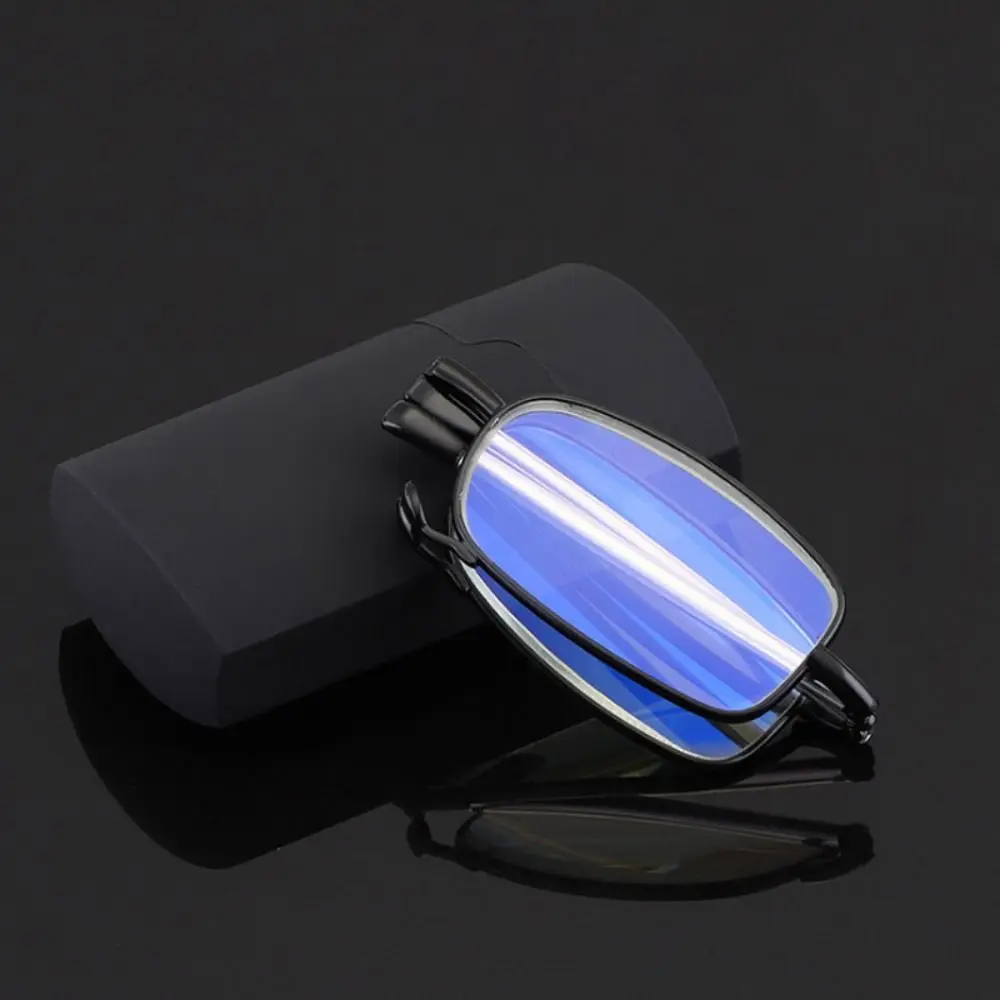 Ultra Light Resin Reading Glasses Metal Frame Telescopic Legs Eyeglasses Anti-Blue Light Folding Elderly Glasses