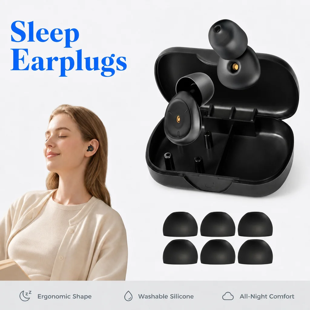 

Ear Plugs for Sleeping Noise Cancelling ,Reusable Silicone Earplugs suitable sleeping, working, staying in libraries and travel