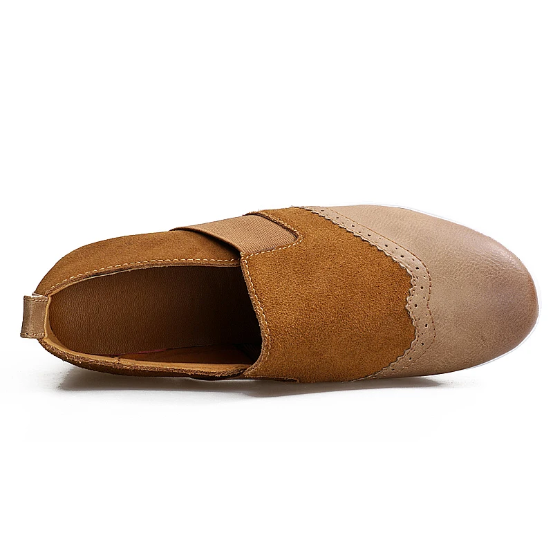 STRONGSHEN Women Platform Loafers Ladies Leather Fashion Vintage Brogue Shoes Moccasins Slip On Casual Shoes Zapatos De Mujer
