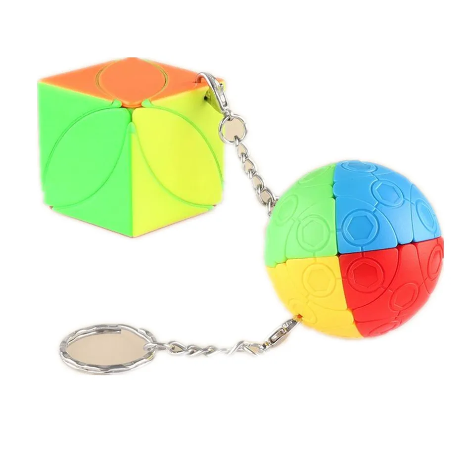 FanXin  Mini Cube Keychain Bread/Sphericity /Maple leaves 3x3 Lovely Stickerless Birthday Christmas Gifts