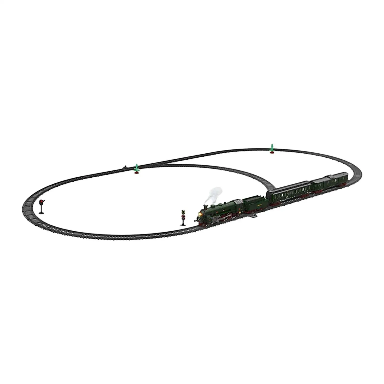 Trem a Vapor de Brinquedo, Porta que Abre, Montagem Fácil com Trilhos, com Luzes de Fumaça e Sons, Conjunto de Trem Elétrico para Crianças