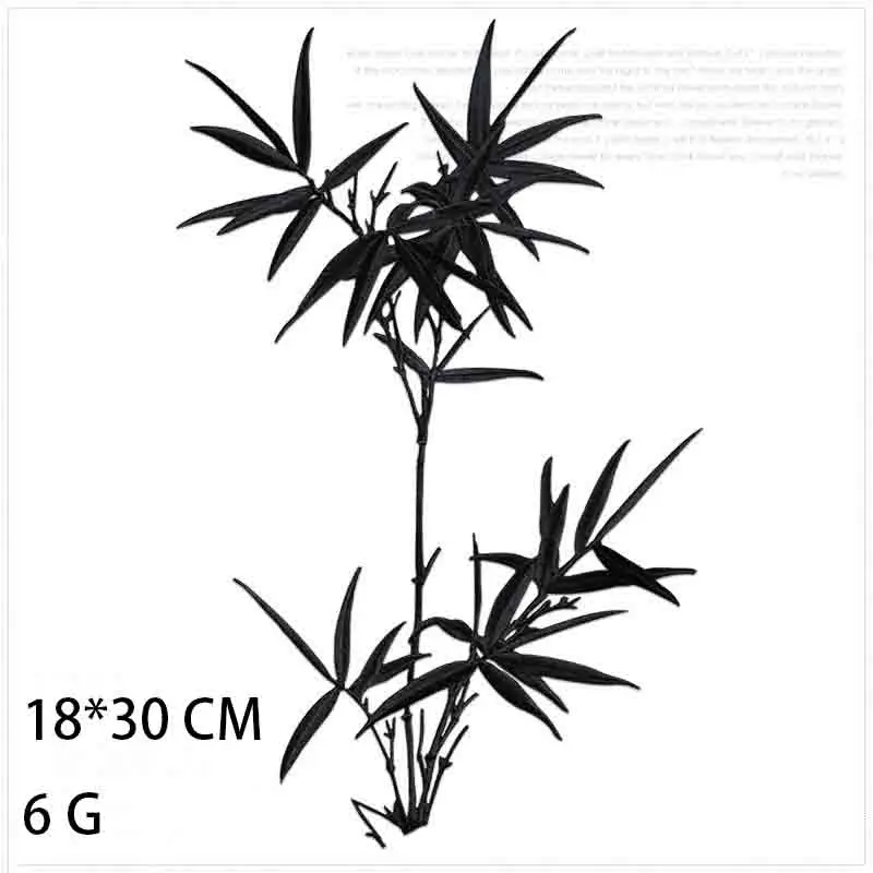 1 Piece Chinese Bamboo Iron on Embroidered Patch 18*30 CM Oriental Plant Appliqué Hanfu Clothing Bag DIY Decor Patch