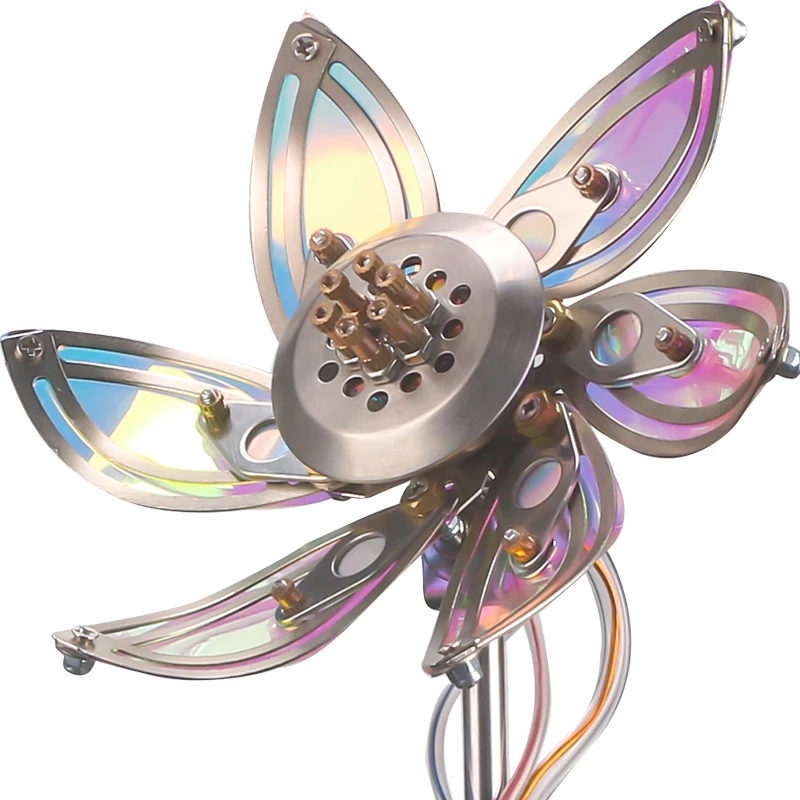 De oorsprong van mechanische bloemen, trendy speelgoedfiguren, metalen tafelornamenten voor huisdecoratie, meisjescadeaus, vlinderbasissen