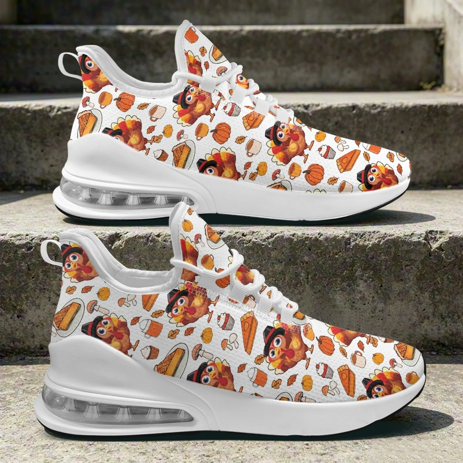 XIXIRIMIDO Thanksgiving Air Cushion Shoes for Woman Sneaker Running Shoes Autumn/Winter Casual Shoes Festive Gifts for Family