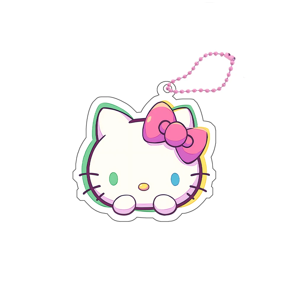 Hello Kitty KeyChain Sarios Anime Kawaii Kuromi Inclined Shoulder Bag Knapsack Pendant Cartoon Cinnamoroll Schoolbag Accessories