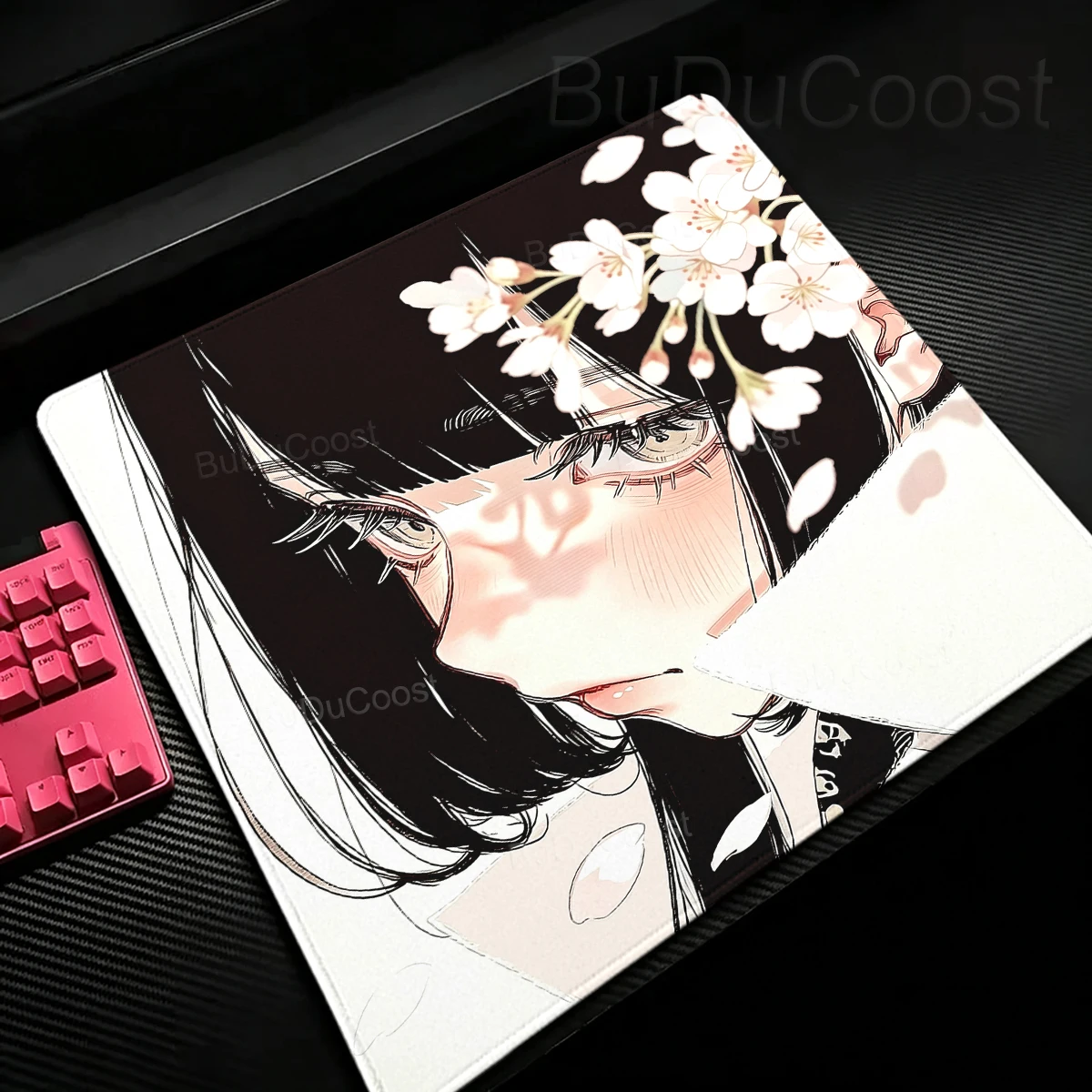 Flower Aesthetics Anime Girls Mouse Pad Gaming Rubber Non-Slip Desk Mat Gamer Tablepad Keyboard Small Pad Office PC Accessories