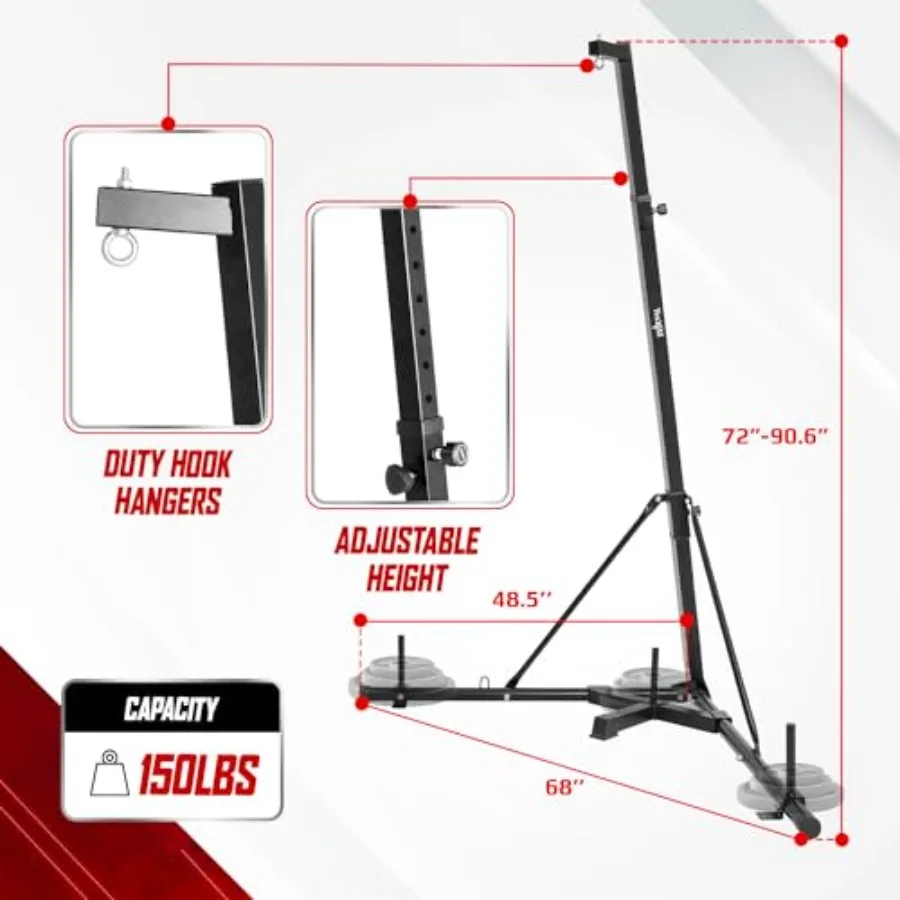 Gym punching bag hanger: stainless steel swivel chain with 4 snap hooks silver corrosion-resistant for heavy bag swing trapeze