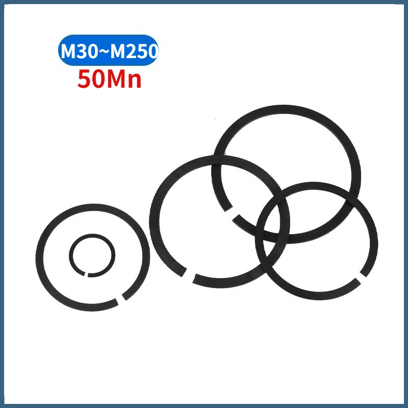 M30~M250 Black 50 Manganese Steel Rolling Bearings-Snap Rings Flat Retaining Ring Wire Circlip Clip C-Clip GB305