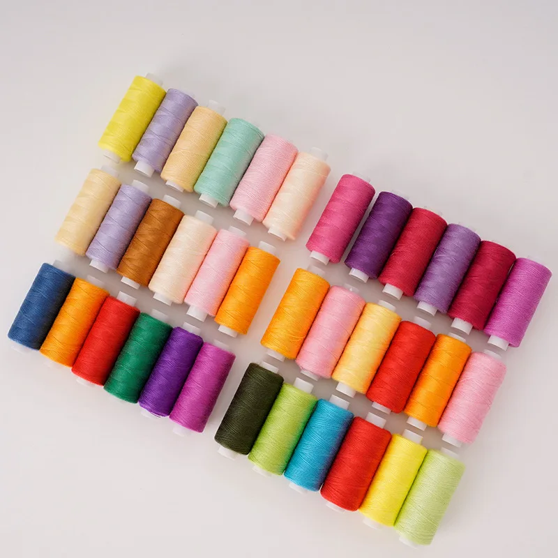 6Pcs 402 Color Polyester Thread Household DIY Color Setting Sewing Thread, 400 Size, 6-axis assembly, hand sewn thread